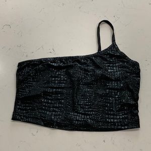 One shoulder crop tank brand new
